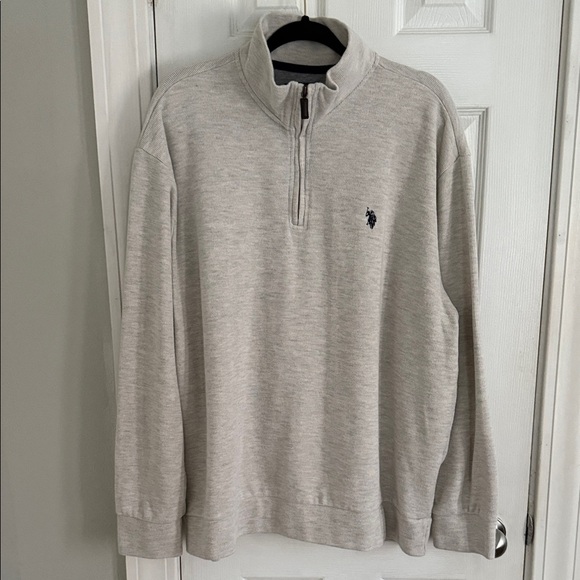 U.S. Polo Assn. Beige Quarter-Zip Sweater #592 - Picture 1 of 8